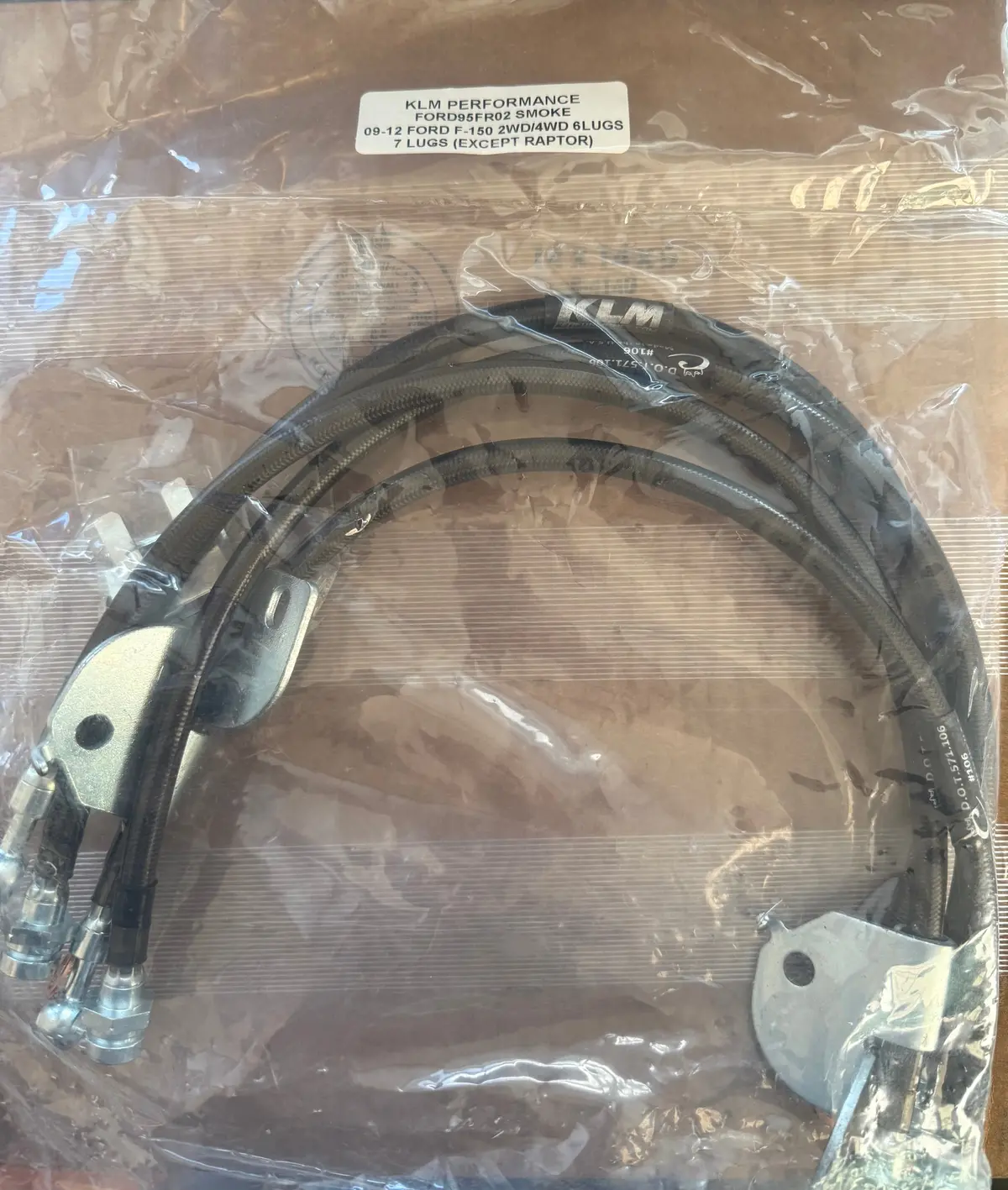2009-2012 Ford F150 2Wd/4Wd 6,7 Lugs (Except Raptor Svt) Stainless Steel Braided Brake Lines Smoke 1