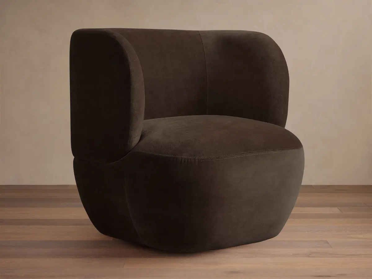 Lenny Swivel Chair In Banks Mocha 1