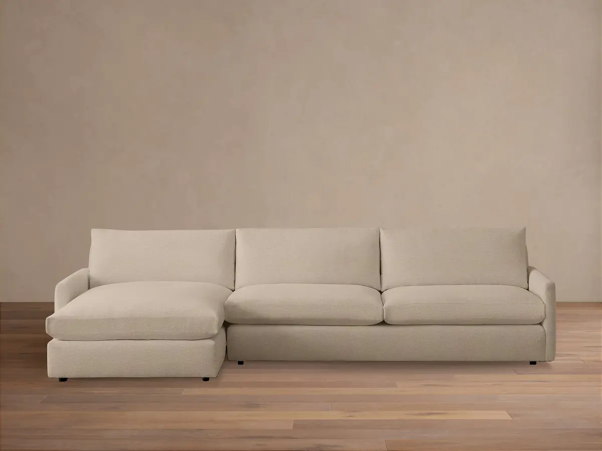 Kipton Slim Arm Two-Piece Chaise Sectional 1