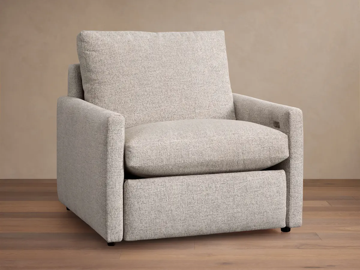 Kipton Slim Arm Motion Recliner In Plush Linen 1