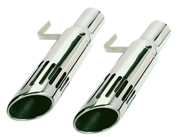 108S-S25b Mopar 1971-74 B-Body 2-1/2Inch Short Style Black Slotted Exhaust Tips 1