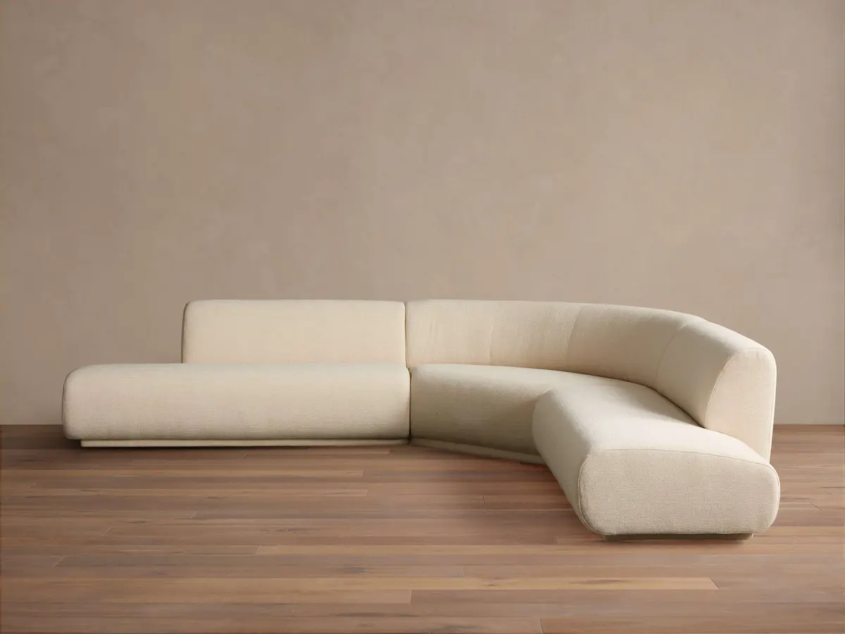 Gianni Three-Piece Curved Bumper Sectional 1