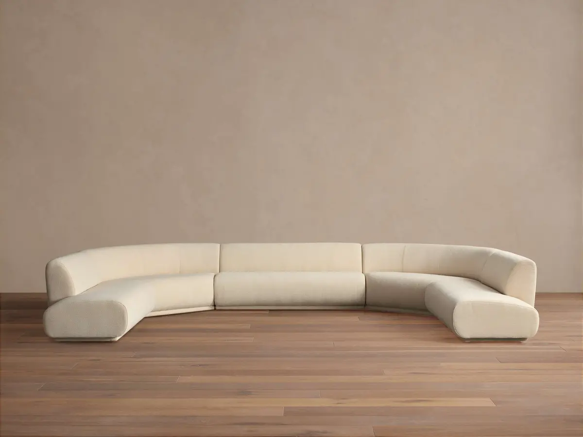Gianni Five-Piece Curved Bumper Sectional 1