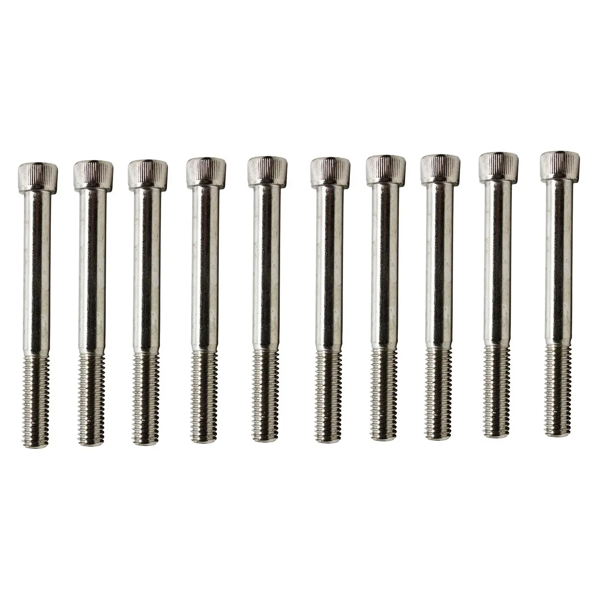 10 Pack Of Steel Shc Bolt 3/8"-16 X 3 1/2" – Nickel 1