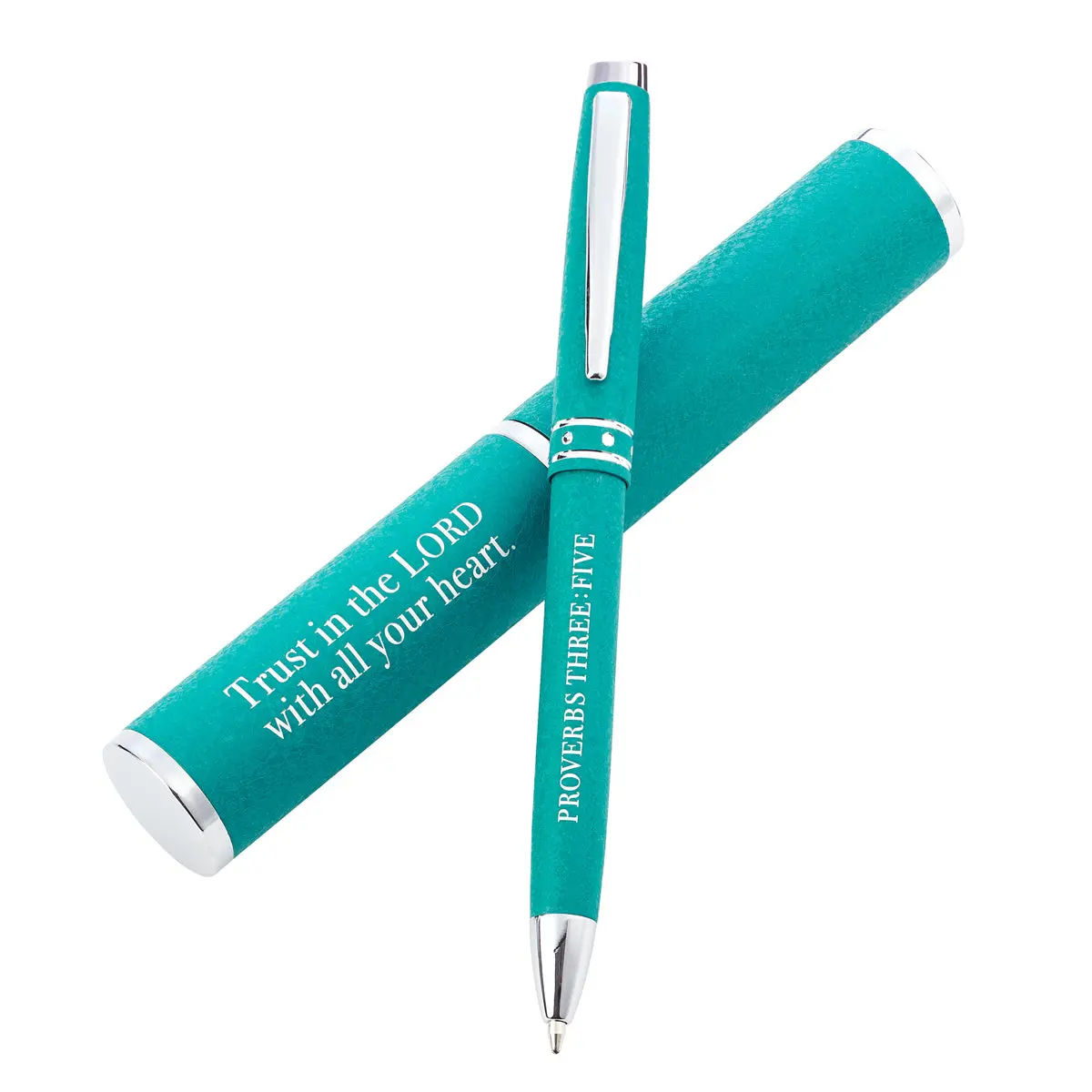 Proverbs 3:5 Trust In The Lord With All Your Heart Turquoise (Metal Pen In Tube) 1