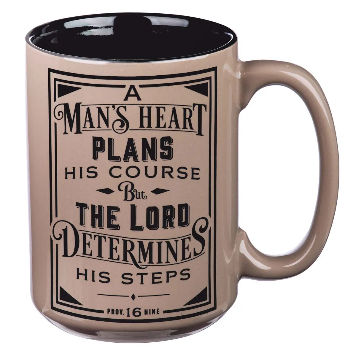 A Man's Heart Plans His Course Brown Ceramic Mug - Proverbs 16:9 1