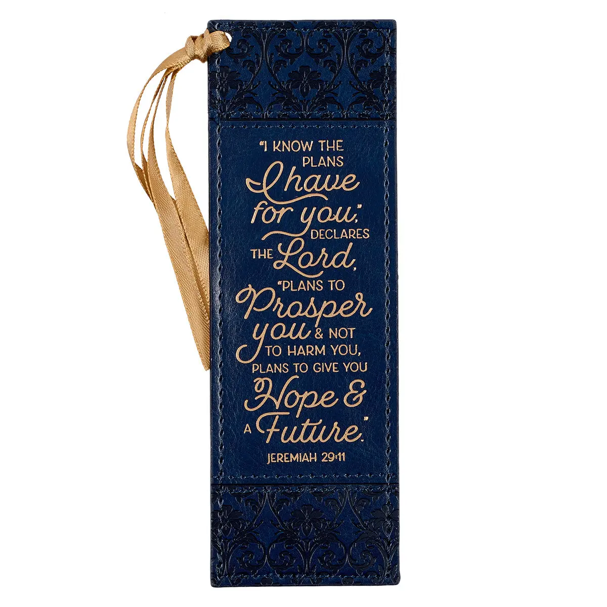 I Know The Plans I Have For You Jeremiah 29:11 Navy (Faux Leather Bookmark) 1