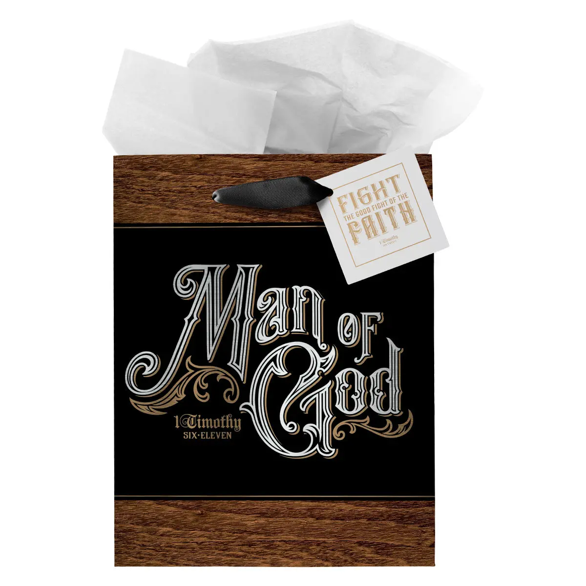 Man Of God Medium Gift Bag With Gift Tag - 1 Timothy 6:11 1