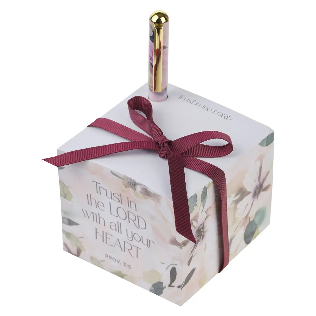 Trust In The Lord With All Your Heart Memo Note Block With Pen 1