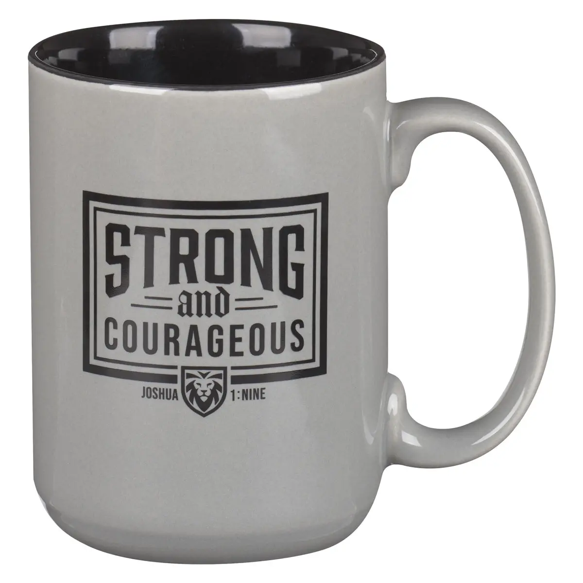 Strong And Courageous No 1 Dad Grey Ceramic Mug 1