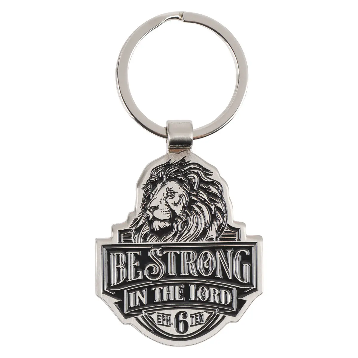 Be Strong In The Lord Lion Metal Key Ring 1