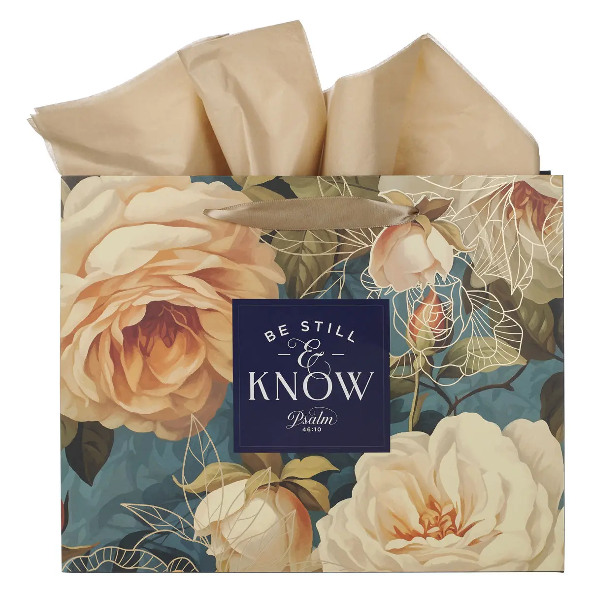 Be Still And Know Large Landscape Gift Bag With Gift Tag 1