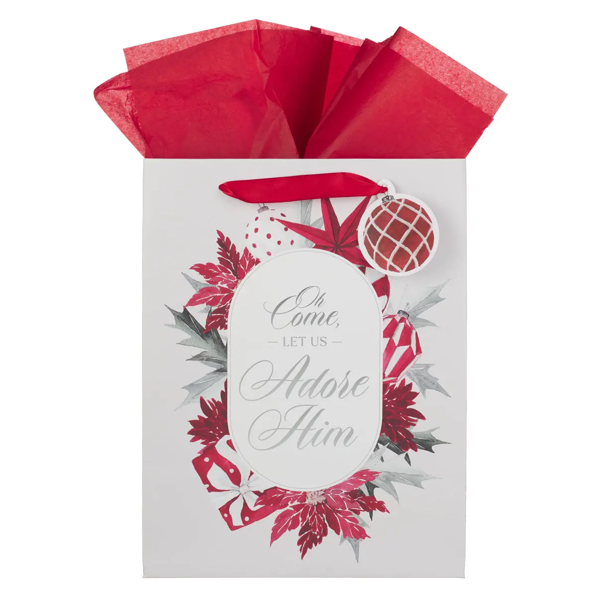 Oh Come Let Us Adore Him Portrait Gift Bag With Gift Tag 1