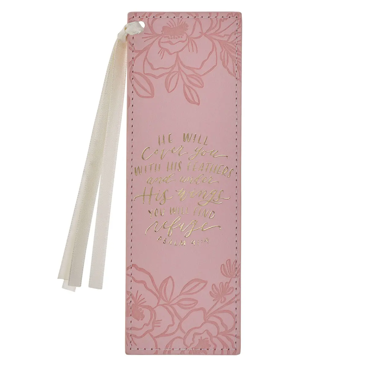 He Will Cover You With His Feathers And Under His Wings You Will Find Refuge Faux Leather Bookmark 1