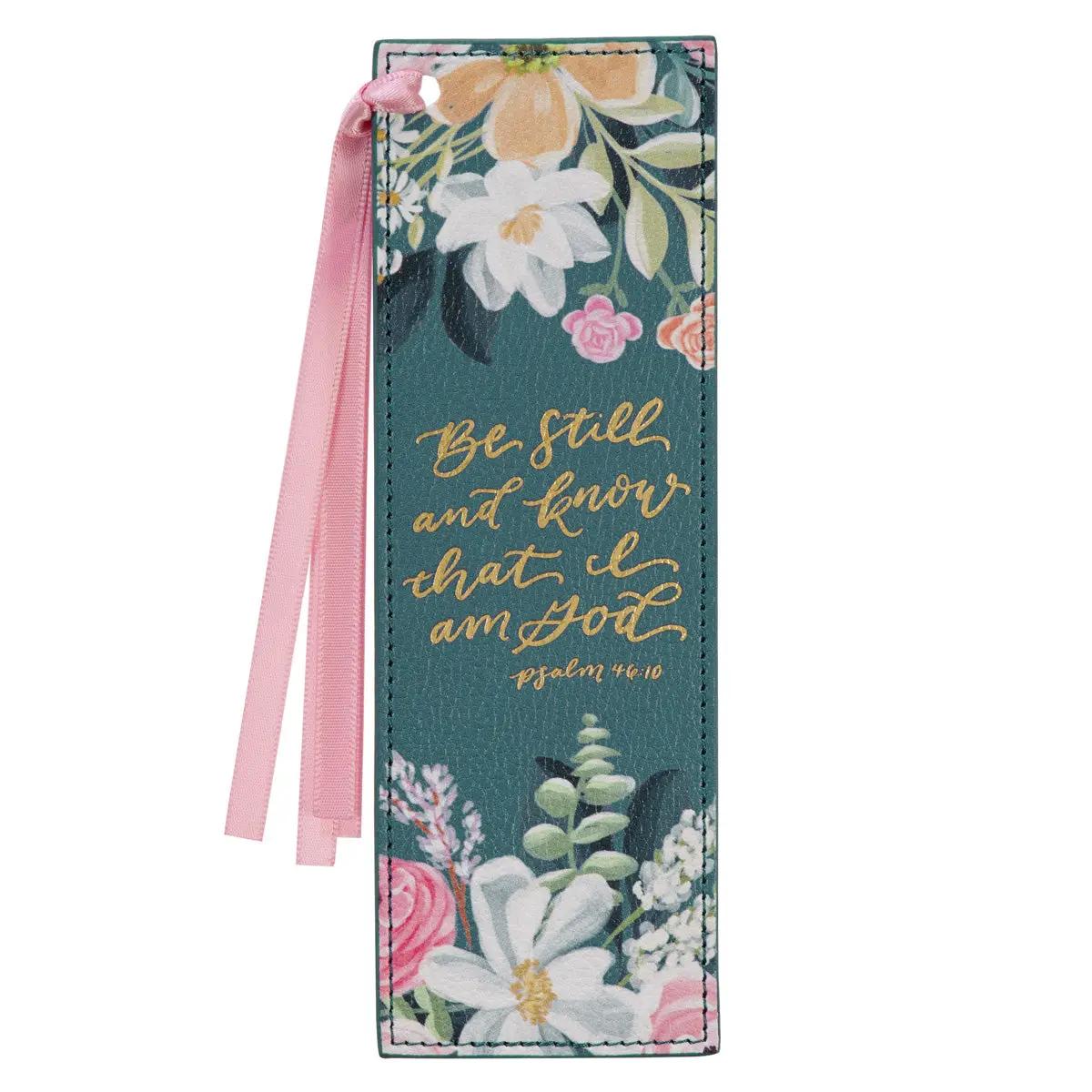 Be Still And Know That I Am God Teal Faux Leather Bookmark 1