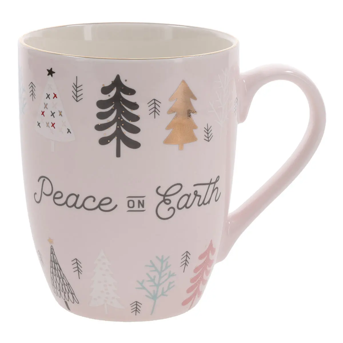Peace On Earth Light Pink Ceramic Mug 1