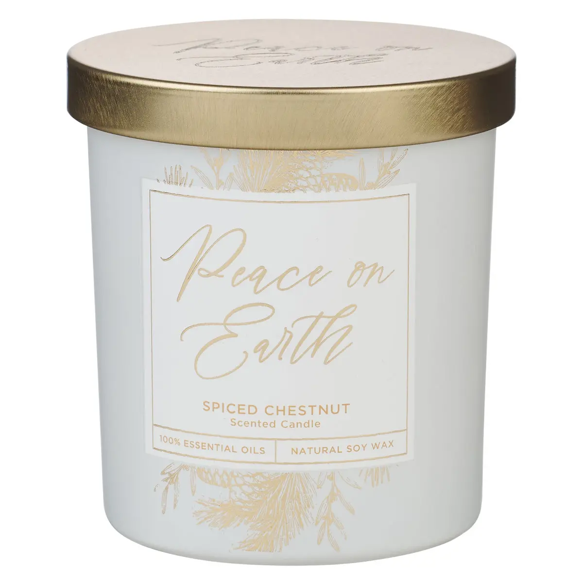 Peace On Earth Spiced Chestnut Scented Candle With Metal Lid 1