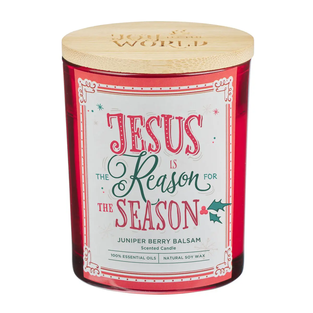 Jesus Is The Reason For The Season Juniper Berry Balsam Scented Candle With Bamboo Lid 1