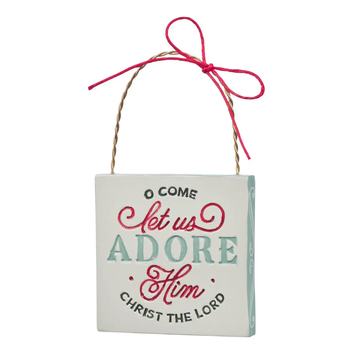O Come Let Us Adore Him Christ The Lord Square Ceramic Ornament 1
