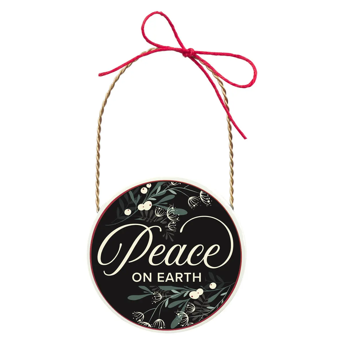 Peace On Earth Round Ceramic Ornament 1