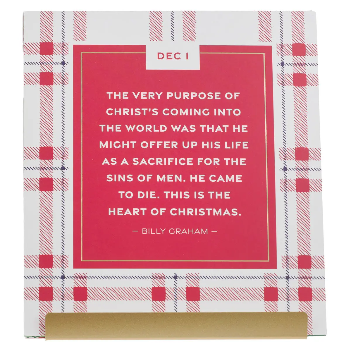 Christmas Plaid Advent Calendar Card Set With Stand 1