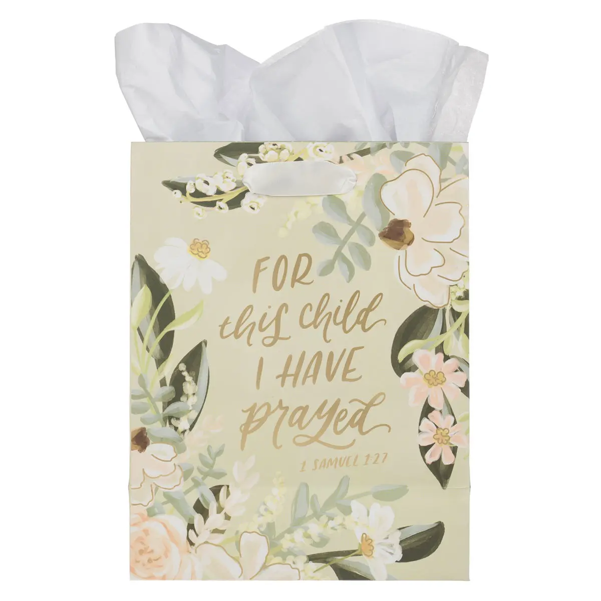 For This Child I Have Prayed Medium Gift Bag With Gift Tag 2