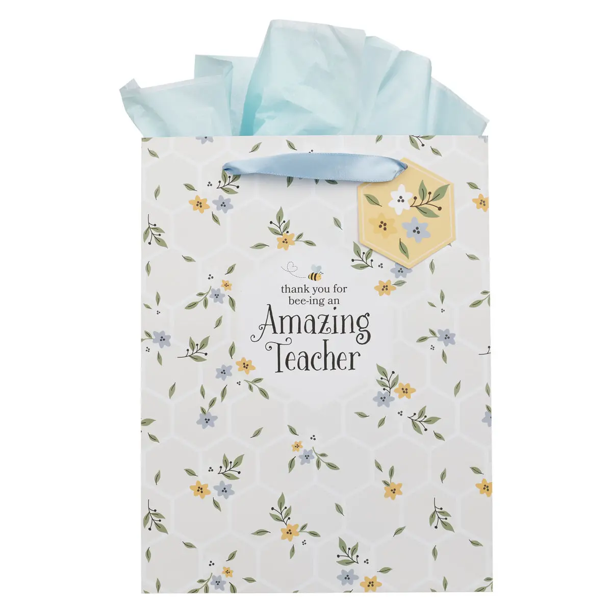 Thank You For Bee-Ing An Amazing Teacher Portrait Gift Bag With Gift Tag 1