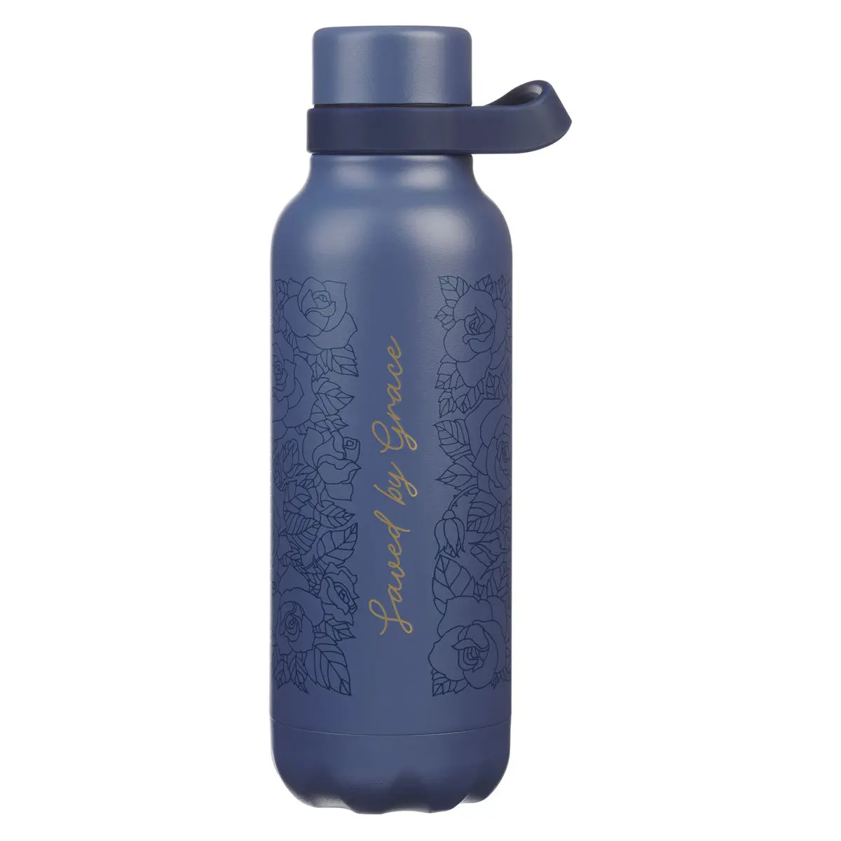 Saved By Grace Navy Stainless Steel Water Bottle 1