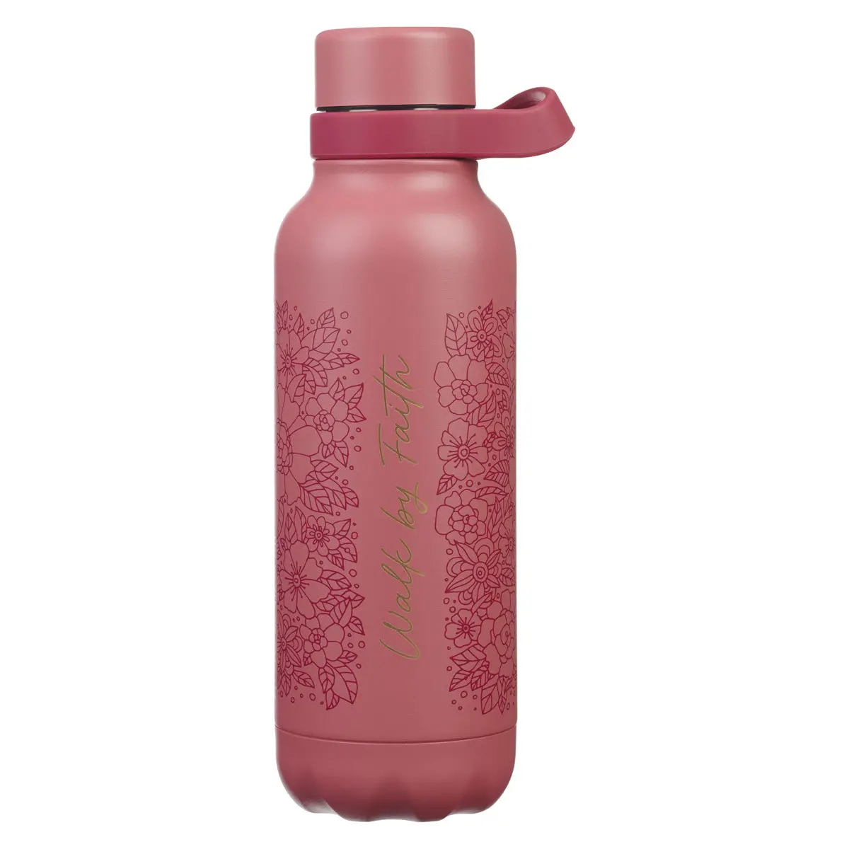 Walk By Faith Pink Stainless Steel Water Bottle 1