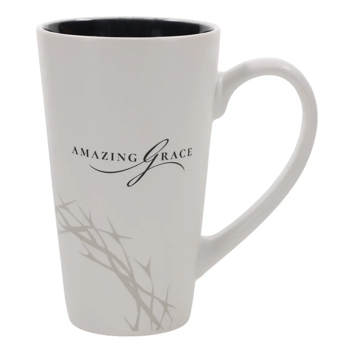 Amazing Grace White Ceramic Mug With Dark Brown Interior 1