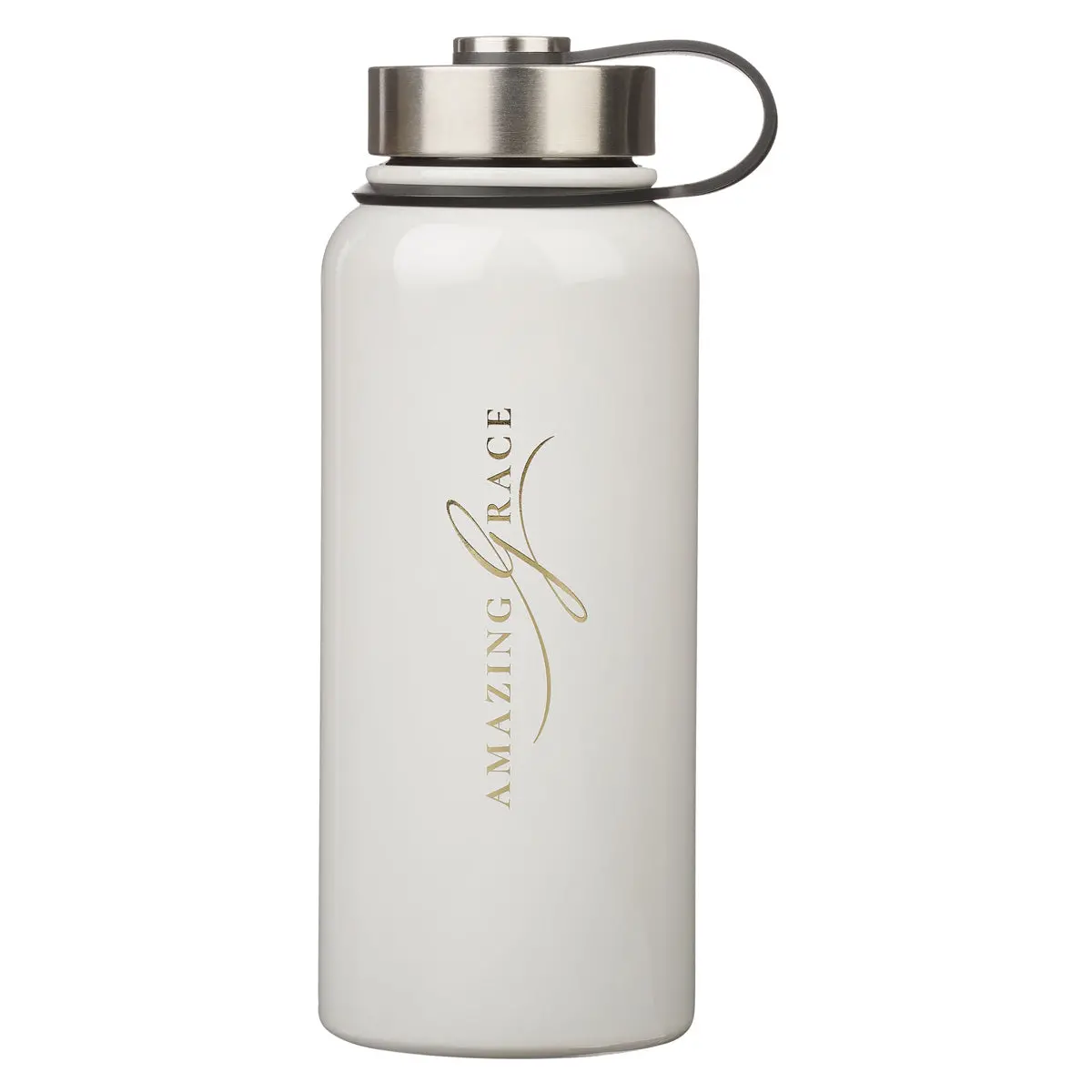 Amazing Grace White Stainless Steel Water Bottle 1