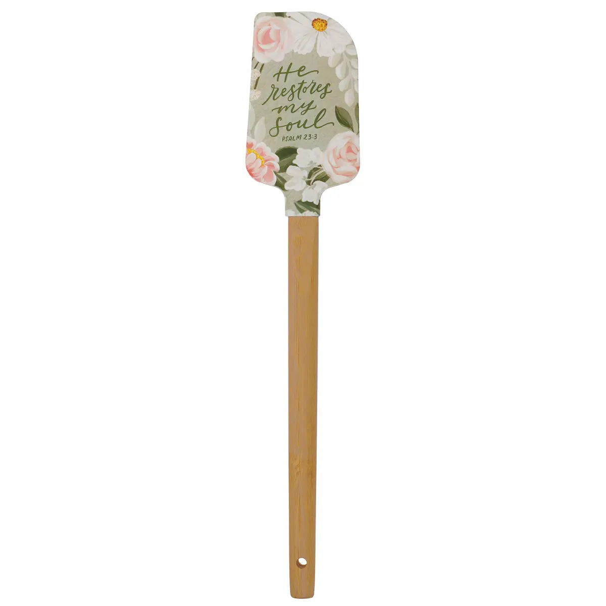 He Restores My Soul Silicone Spatula With Bamboo Handle 1