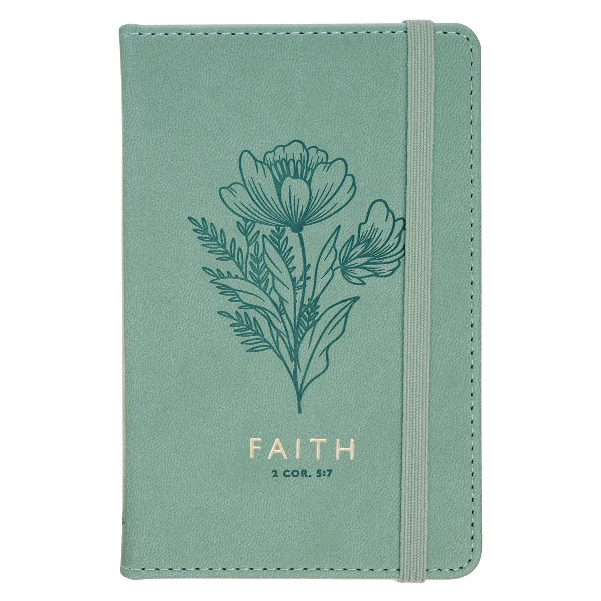 Faith Green Faux Leather Notebook With Elastic Closure 1