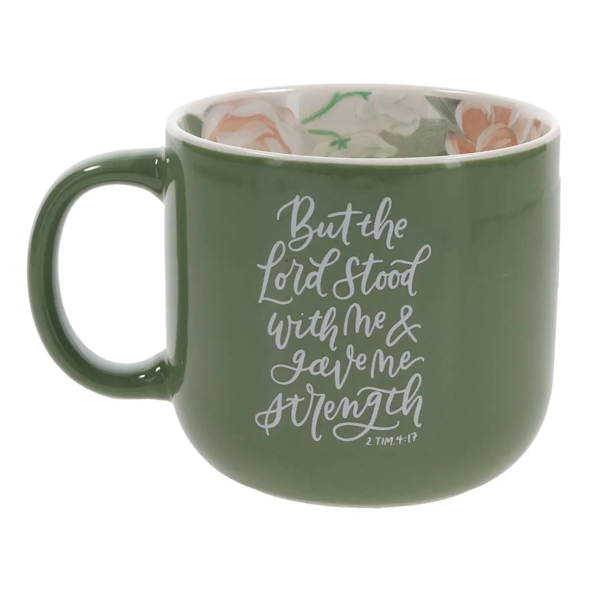 But The Lord Stood With Me & Gave Me Strength Green Ceramic Mug 2