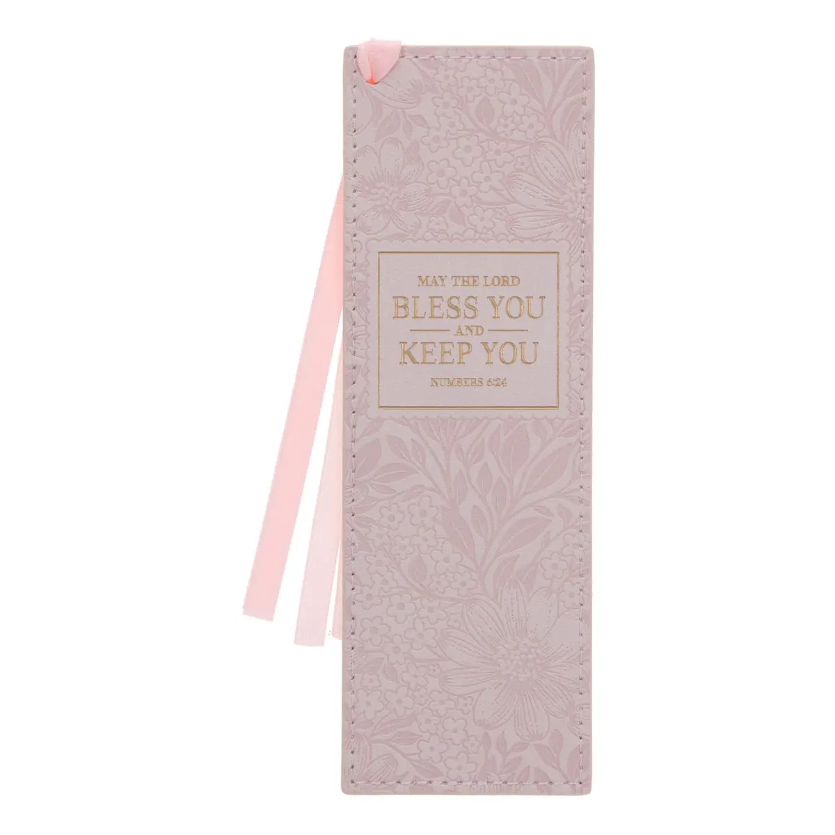 May The Lord Bless You And Keep You Pink Faux Leather Bookmark 1