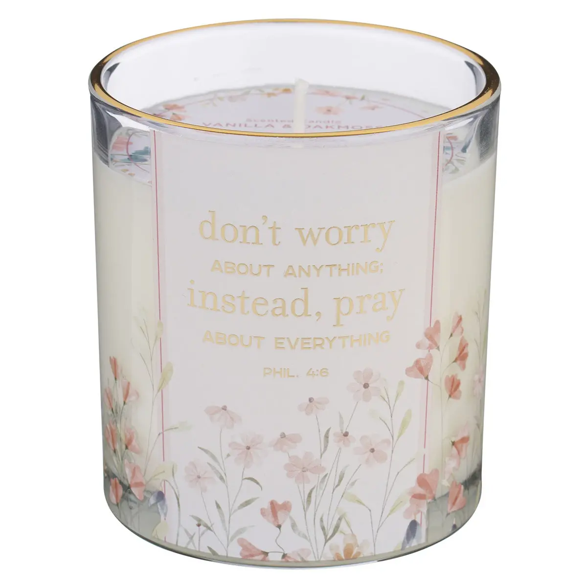 Don't Worry About Anything Vanilla & Oakmoss Scented Candle With Dust Cover 1
