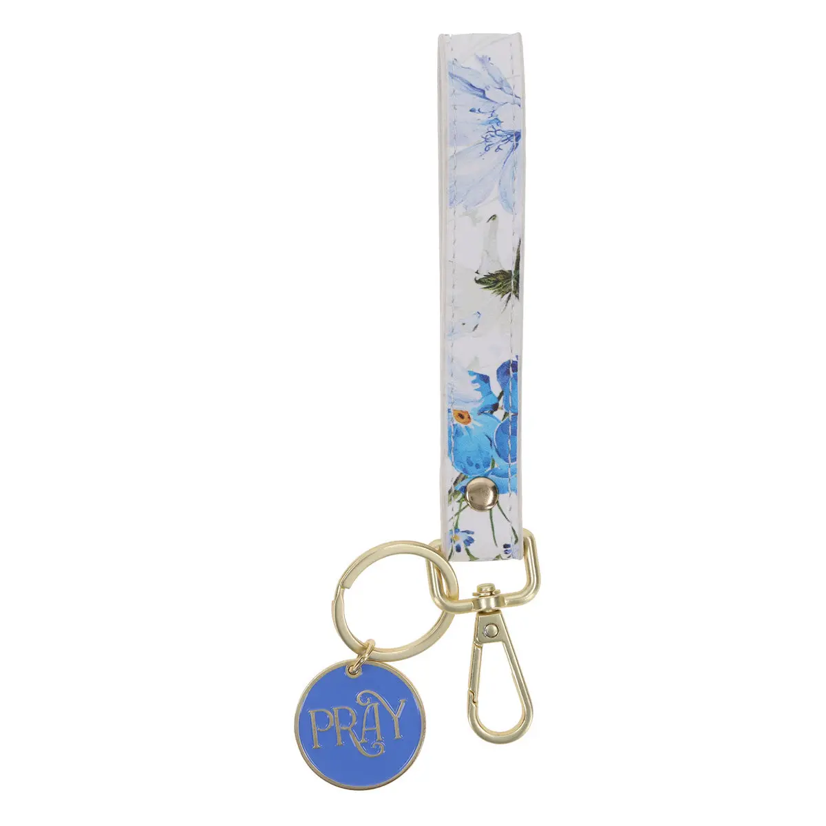 Pray Faux Leather Wristlet Keychain With Charm 1