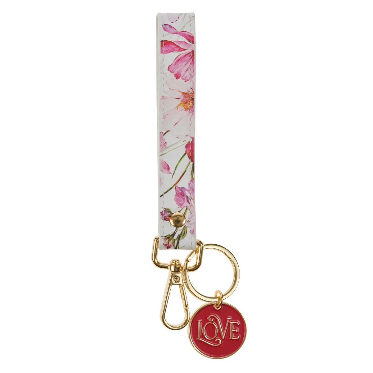 Love Faux Leather Wristlet Keychain With Charm 1
