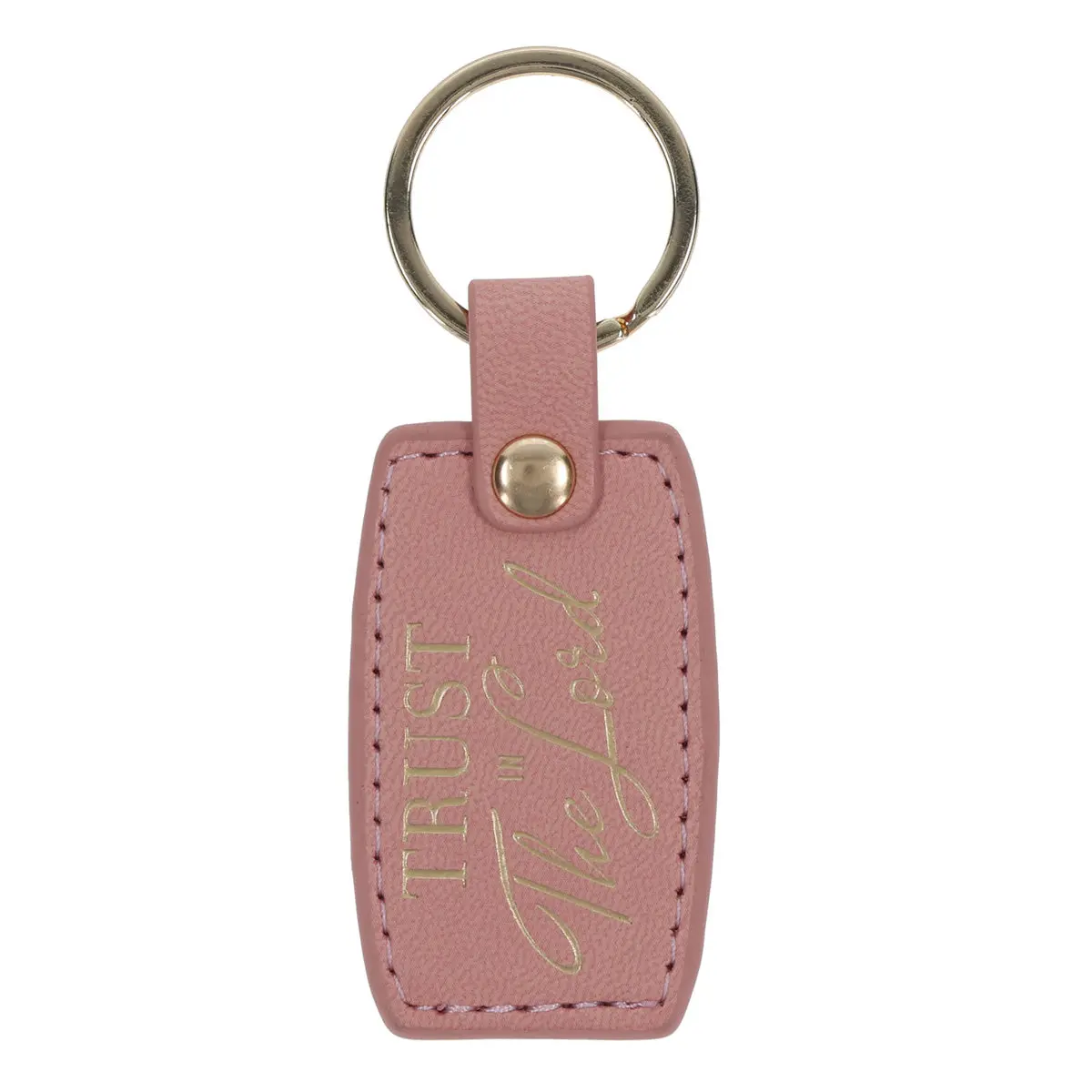 Trust In The Lord Pink Faux Leather Keychain 1