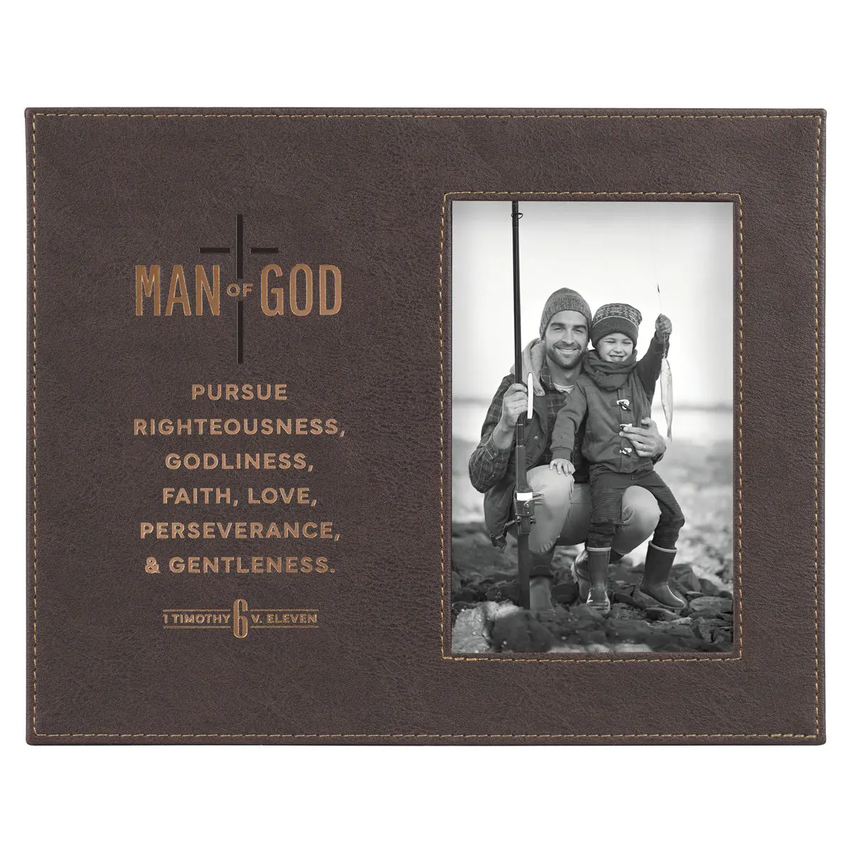 Man Of God Faux Leather Photo Frame 1