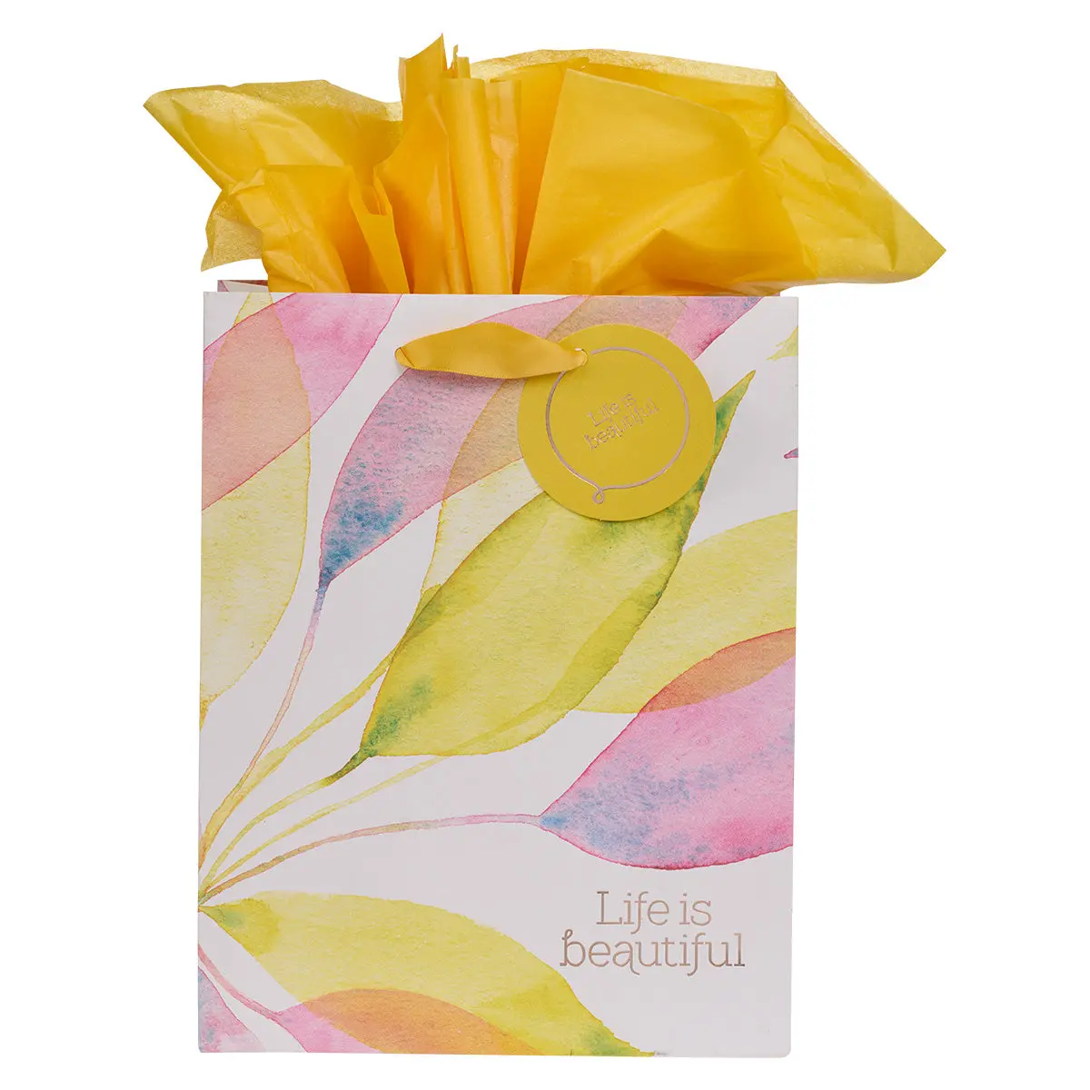 Life Is Beautiful Citrus Leaves Medium Gift Bag With Gift Tag 1