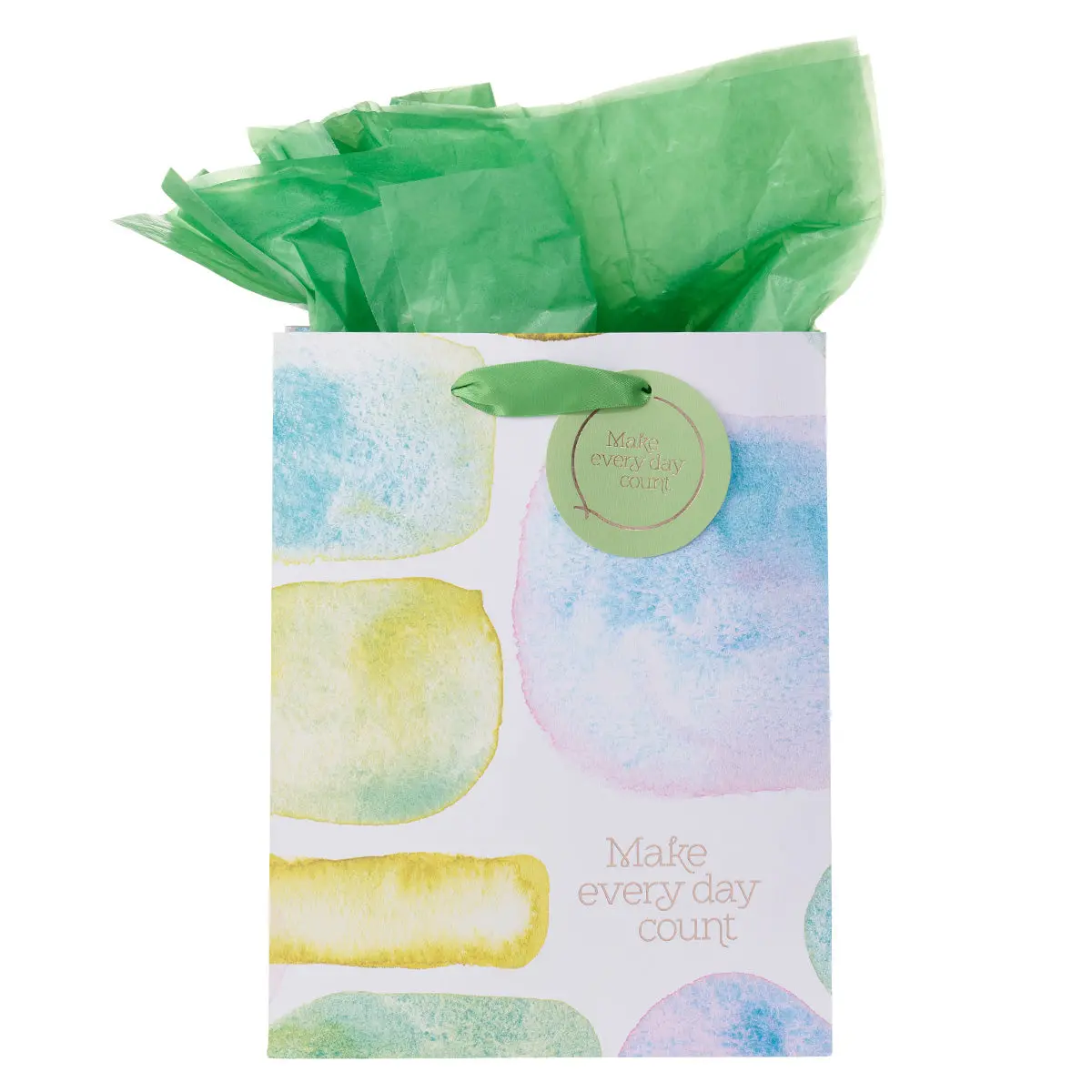 Make Every Day Count Smooth Sea Glass Medium Gift Bag With Gift Tag 1