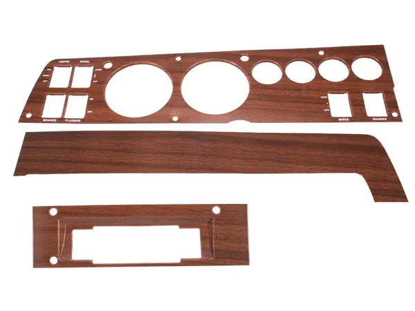 141W-8Acset Mopar 1969 B-Body Woodgrain Rallye Dash Bezel Kit (8 Track - Ac) 1