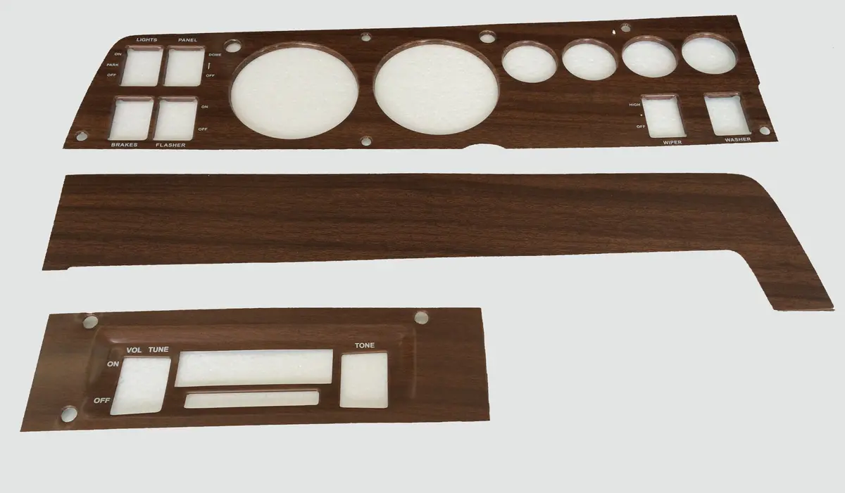 141W-Acset Mopar 1969 B-Body Woodgrain Rallye Dash Bezel Kit (Am/Fm - With Ac) 1