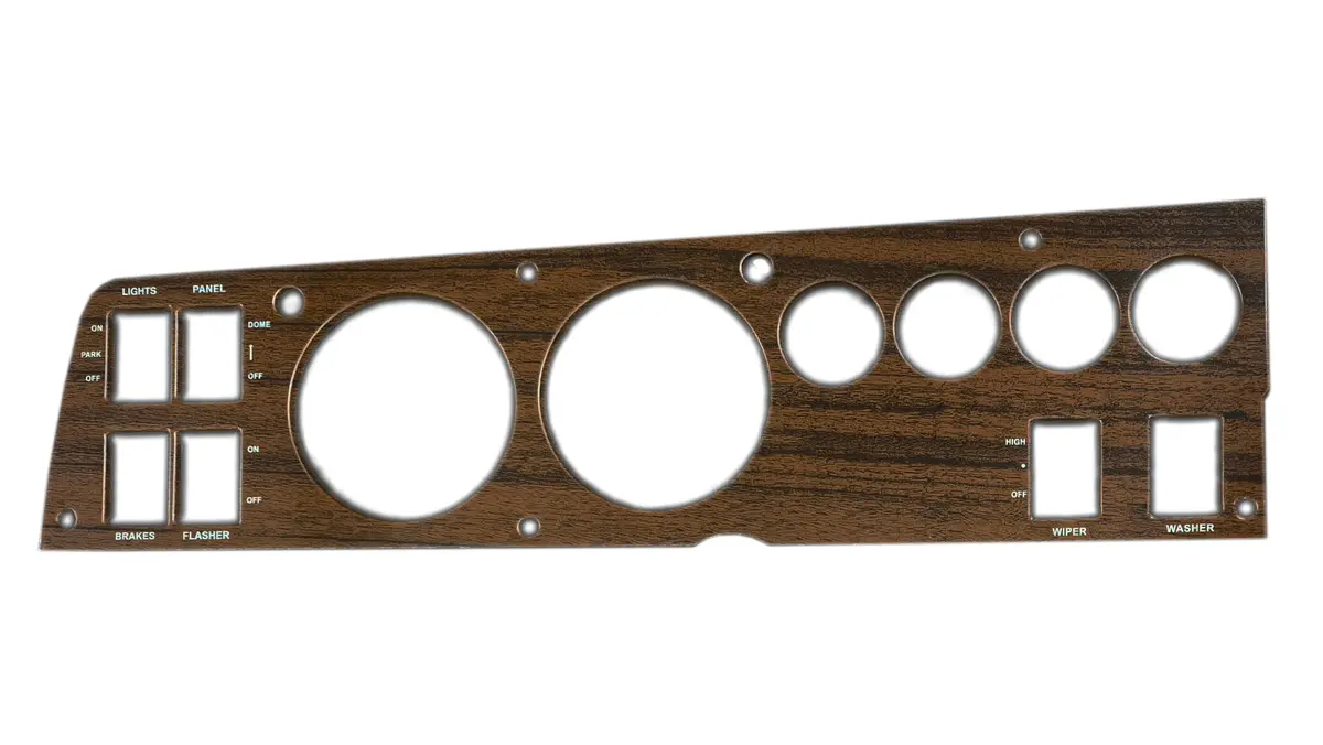 141W-G Mopar 1969 B-Body Rallye Woodgrain Gauge Bezel 1