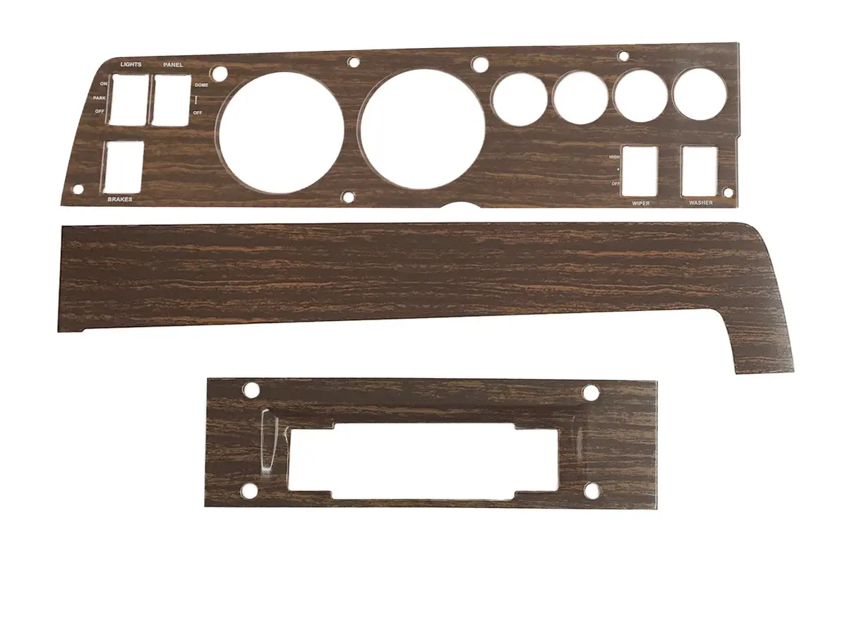 142W-8Acset Mopar 1970 B-Body Woodgrain Rallye Dash Bezel Kit (8 Track - With Ac) 1