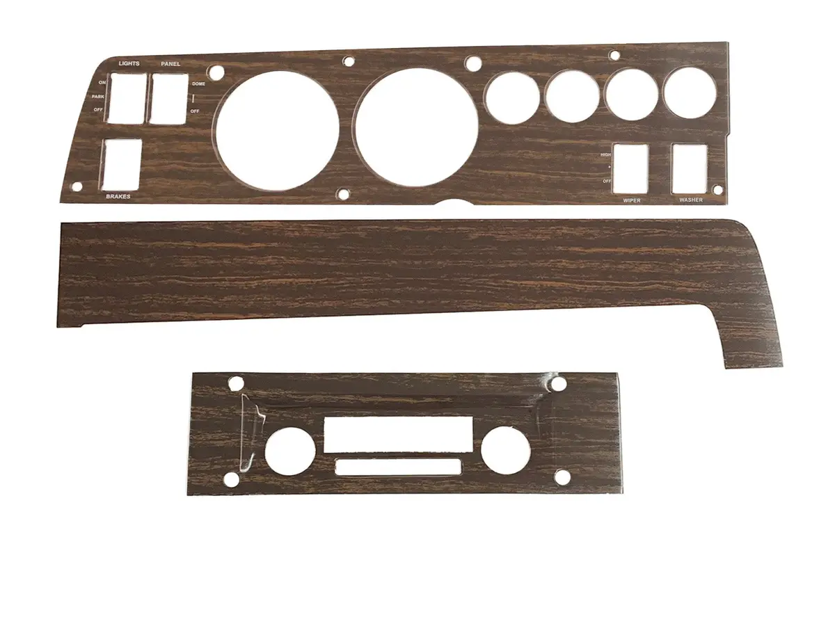 142W-Acset Mopar 1970 B-Body Woodgrain Rallye Dash Bezel Kit (Am/Fm - With Ac) 1