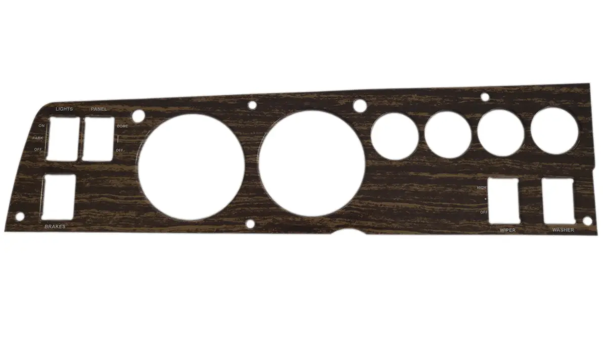 142W-G Mopar 1970 B-Body Rallye Dash Woodgrain Gauge Bezel 1