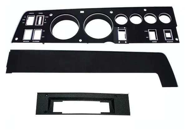 143-8Acset Mopar 1968 Dodge Charger Rallye Dash Bezel Kit (8 Track - With Ac) 1