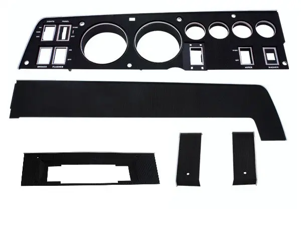 143-8Set Mopar 1968 Dodge Charger Rallye Dash Bezel Kit (8 Track - No Ac) 1